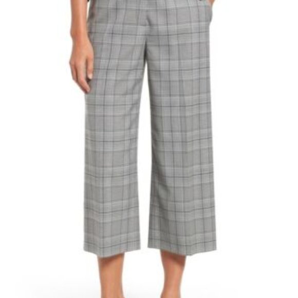 Halogen Pants & Jumpsuits Halogen High Leg Crop Pants Plaid Wideleg